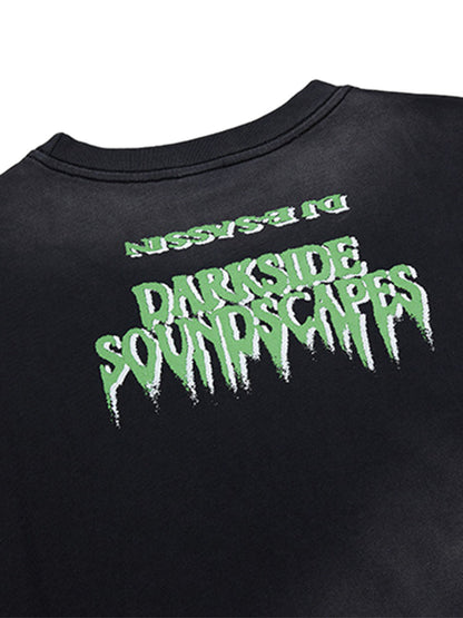 Street Graphic Spray Print Necklace T-Shirt