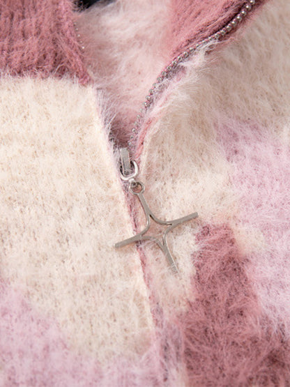 Cozy Pink Patterned Sweater for Women - Perfect for Fall and Winter Outfits