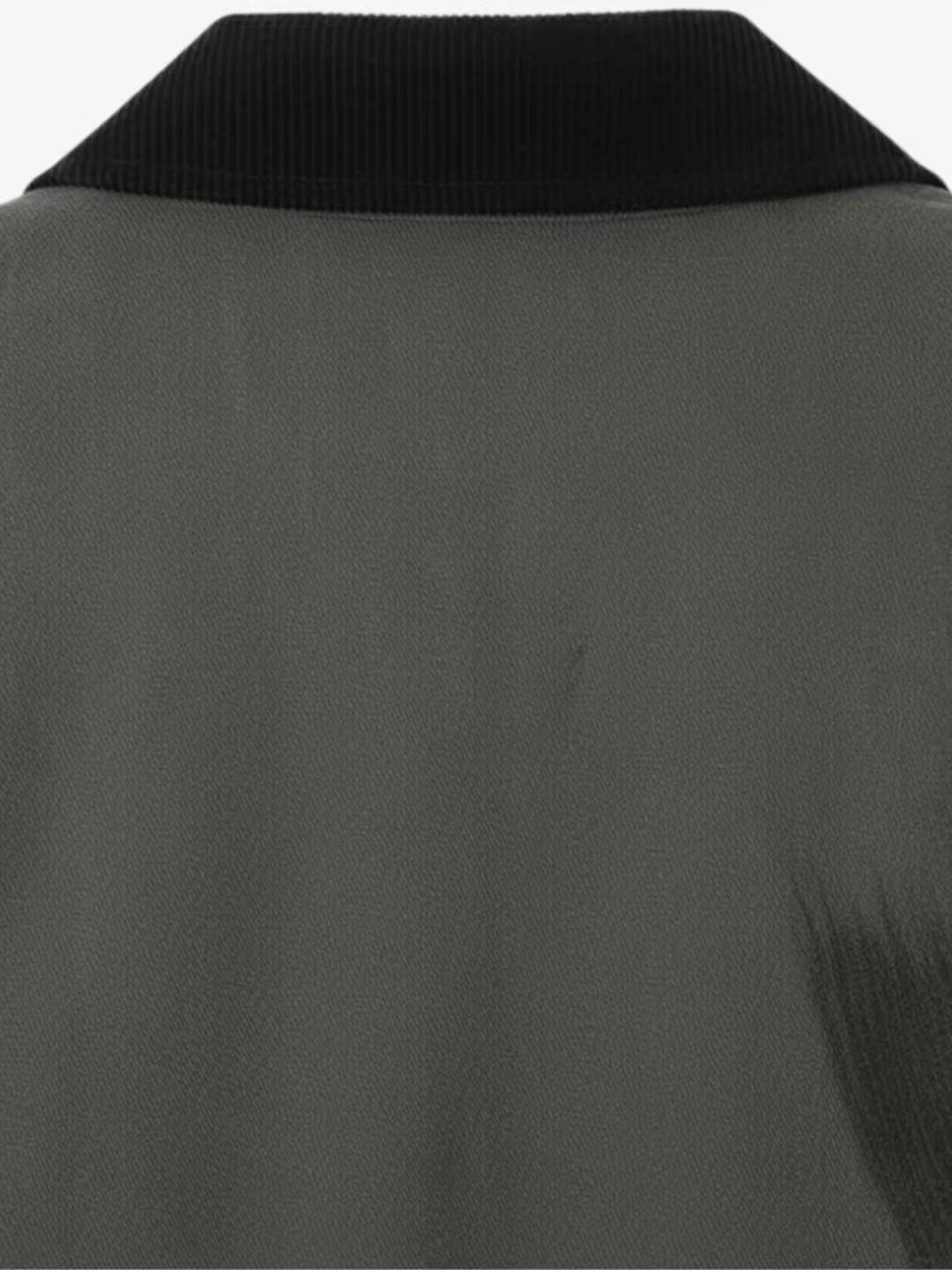 Gothic-Inspired Jacket with Red Patches and Graphic Prints