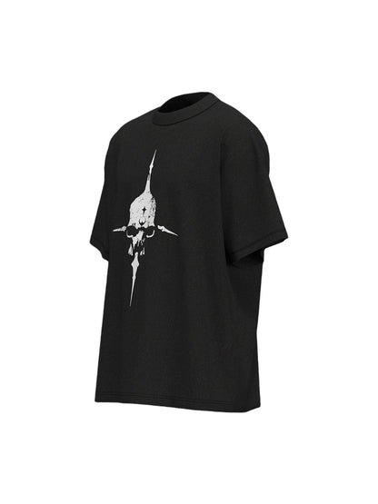 Distressed Skull Cross Graphic T-Shirt