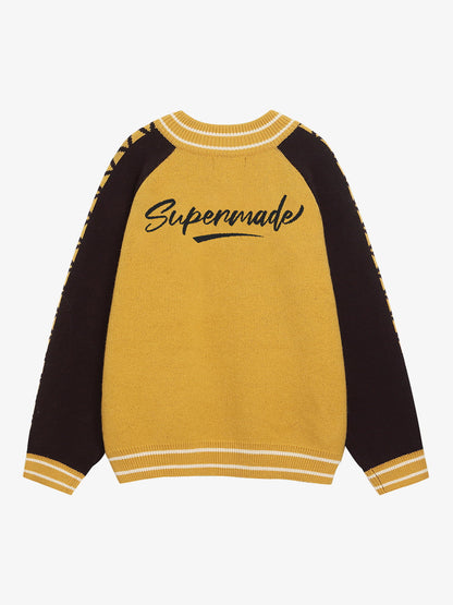 Stylish Contrast Panel Zip-Up Sweater for Casual Wear