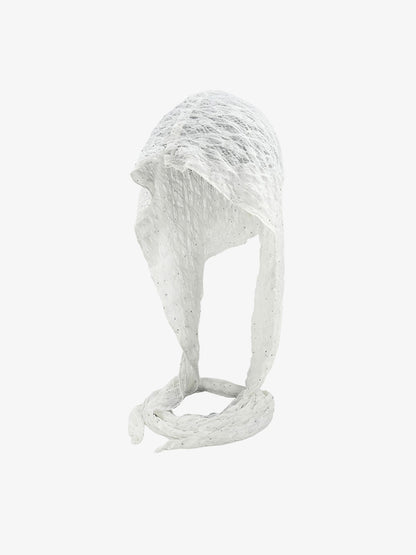 Elegant Lace Bonnet with Adjustable Ties for Versatile Styling