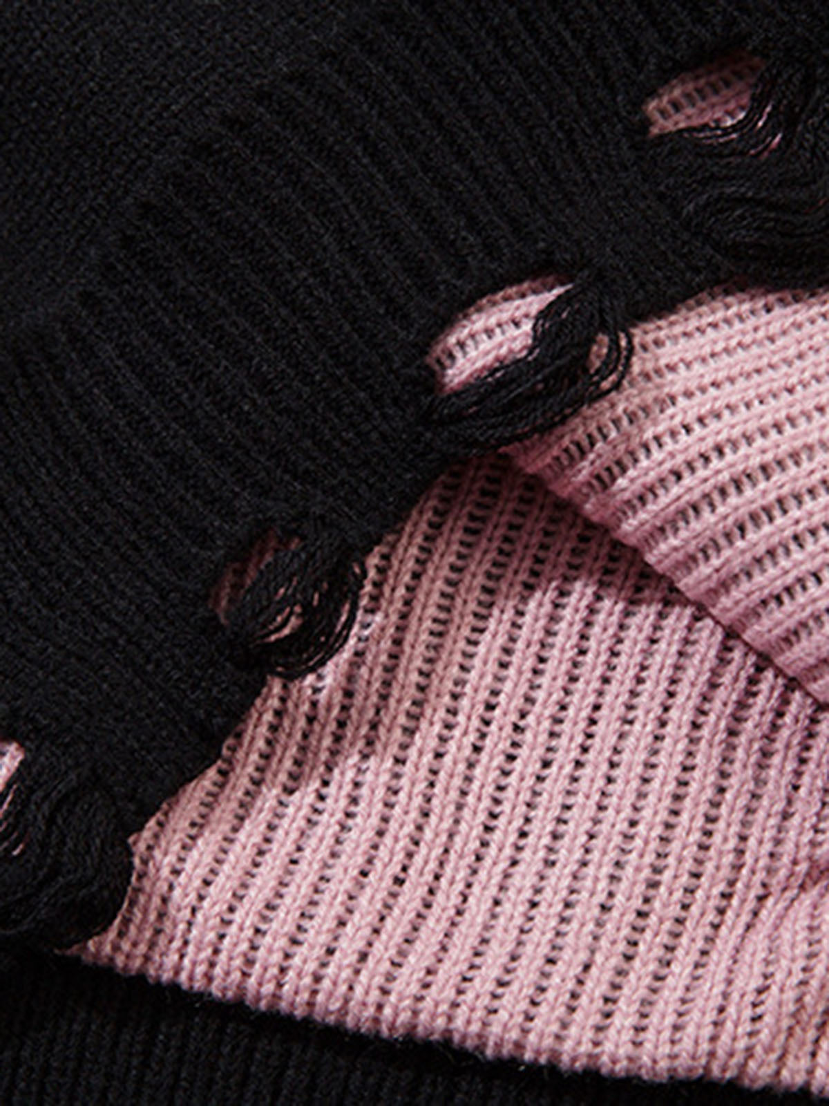 Niche Raw Edge Fringed Knit Sweater