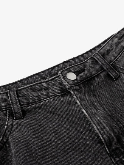 Oversized Vintage Cargo Pants with Multiple Pockets and Adjustable Straps