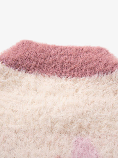 Cozy Pink Patterned Sweater for Women - Perfect for Fall and Winter Outfits