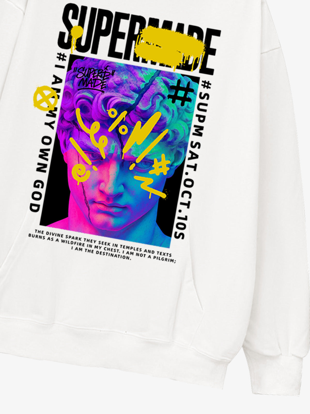 Thesupermade Cyberpunk Graffiti David Statue Hooded Sweatshirt