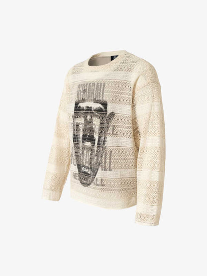 Hollow Portrait Totem Lined Blouse