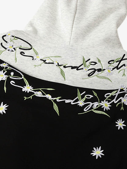 Floral Embroidered Hoodie for Men and Women - Trendy and High-Quality Design