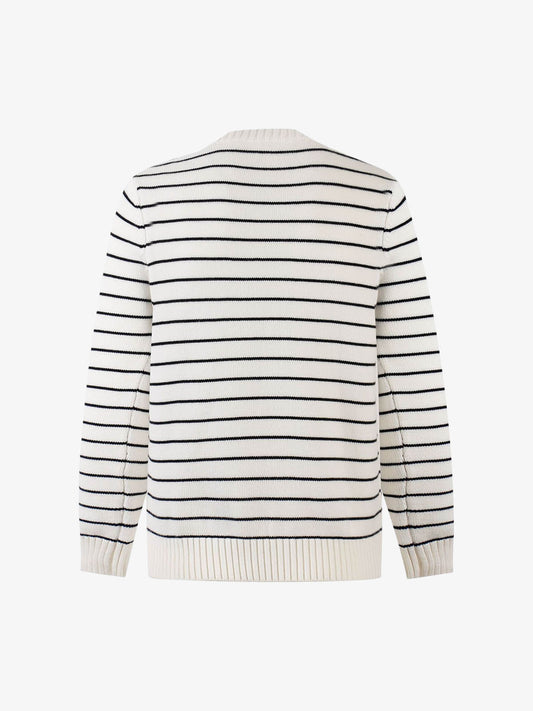 Striped Star-Embellished Sweater for Casual Elegance