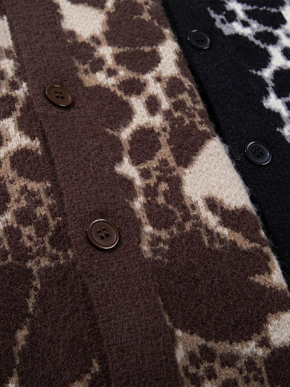 Skull Pattern Knit Sweater for Casual and Fashionable Looks