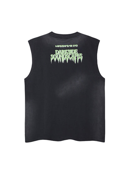 Street Graphic Spray Print Necklace T-Shirt