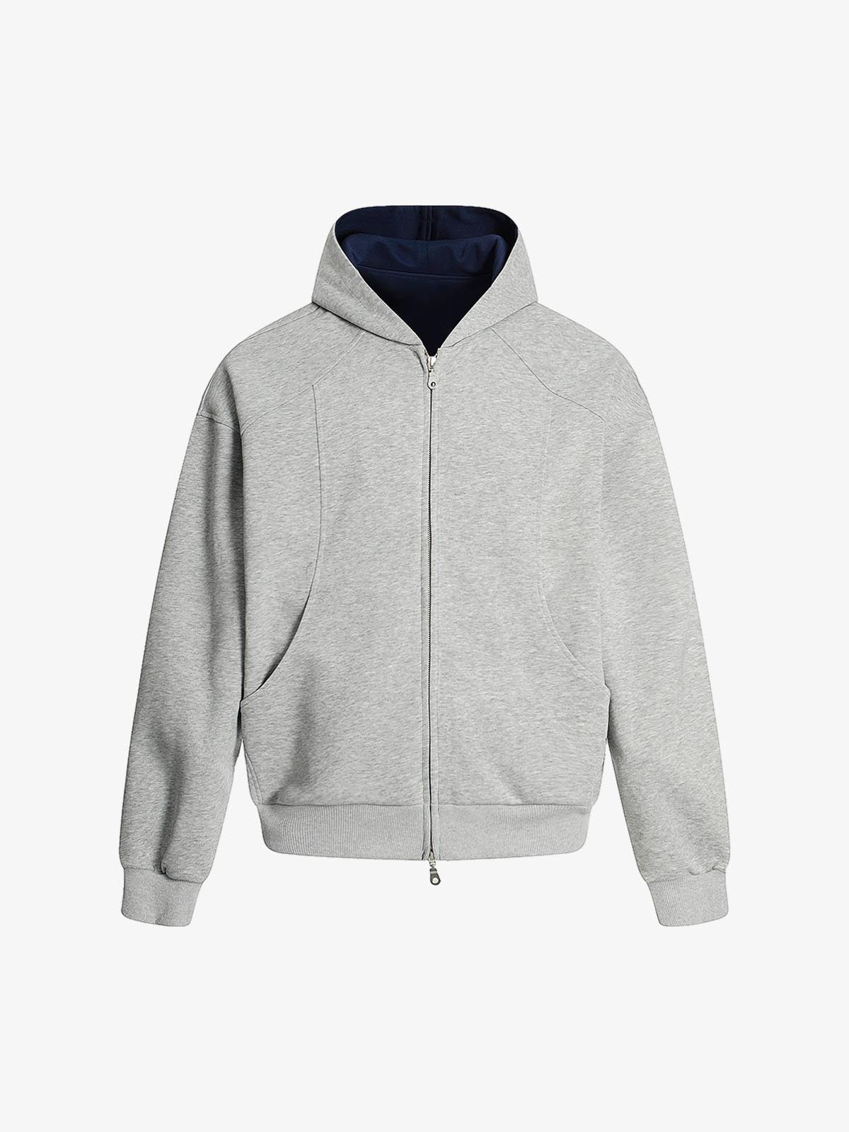 Street Deconstructed Split Zippered Hooded Sweatshirt