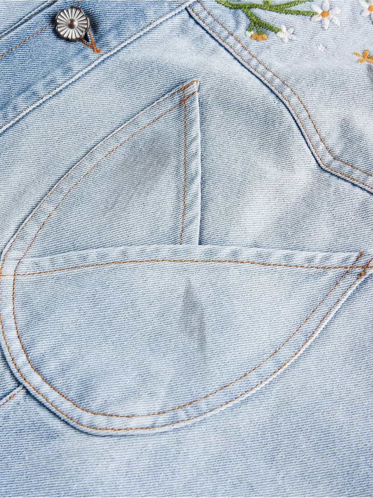 Embroidered Floral Denim Jacket - Perfect for Spring and Casual Outings