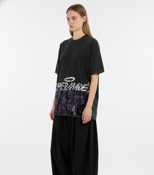 Dark Devil Maniac's Gothic Graffiti T-Shirt