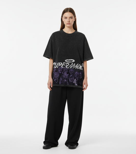 Dark Devil Maniac's Gothic Graffiti T-Shirt