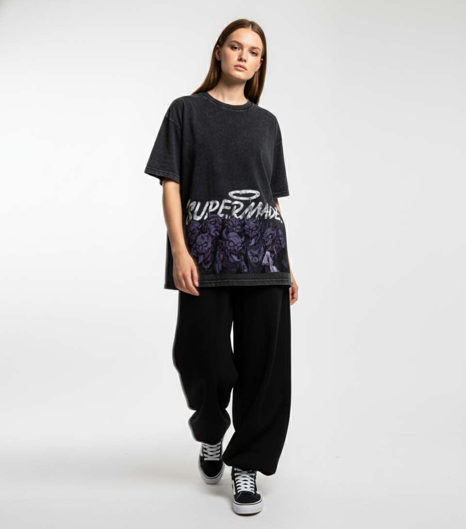 Dark Devil Maniac's Gothic Graffiti T-Shirt