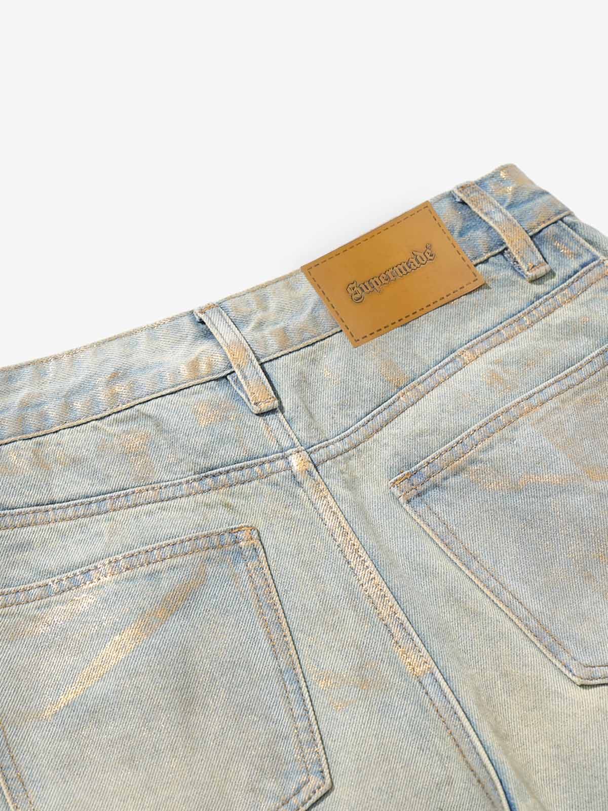 Wide-Leg Denim Trousers with Distressed Details for Everyday Style