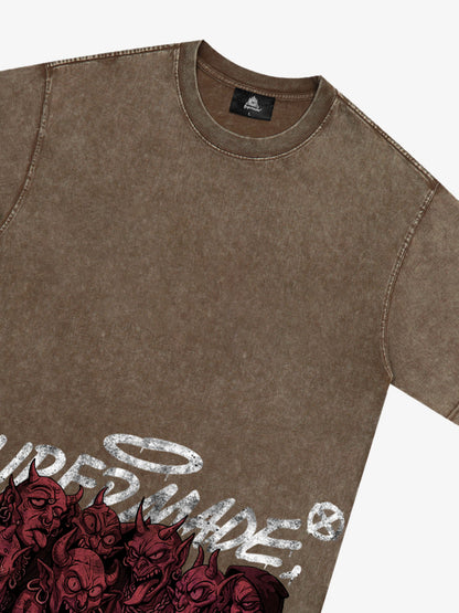 Thesupermade Dark Devil Maniac's Gothic Graffiti T-shirt