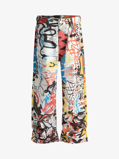 Graffiti Print Wide-Leg Pants for Urban Street Style