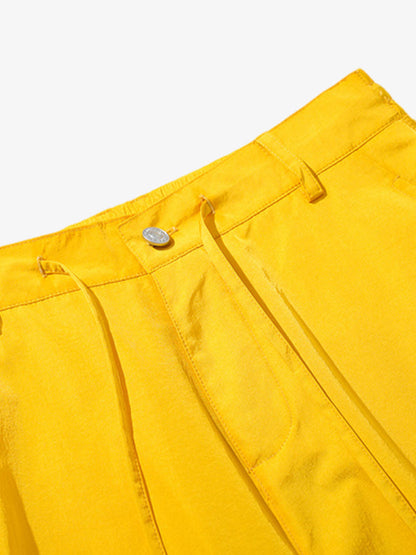 Vintage Drawstring Draped Embroidered Wide Leg Pants