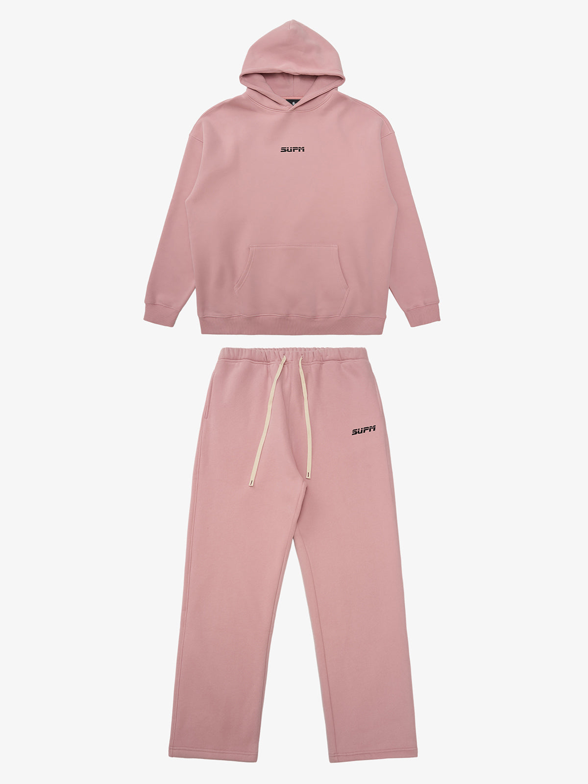 SUPM Minimalist Logo Pink Hoodie and Sweatpant Set