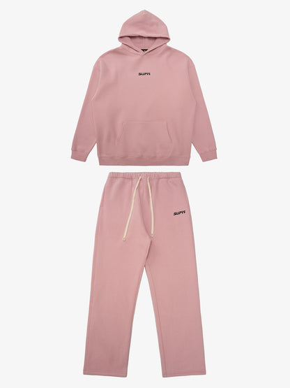 SUPM Minimalist Logo Pink Hoodie and Sweatpant Set