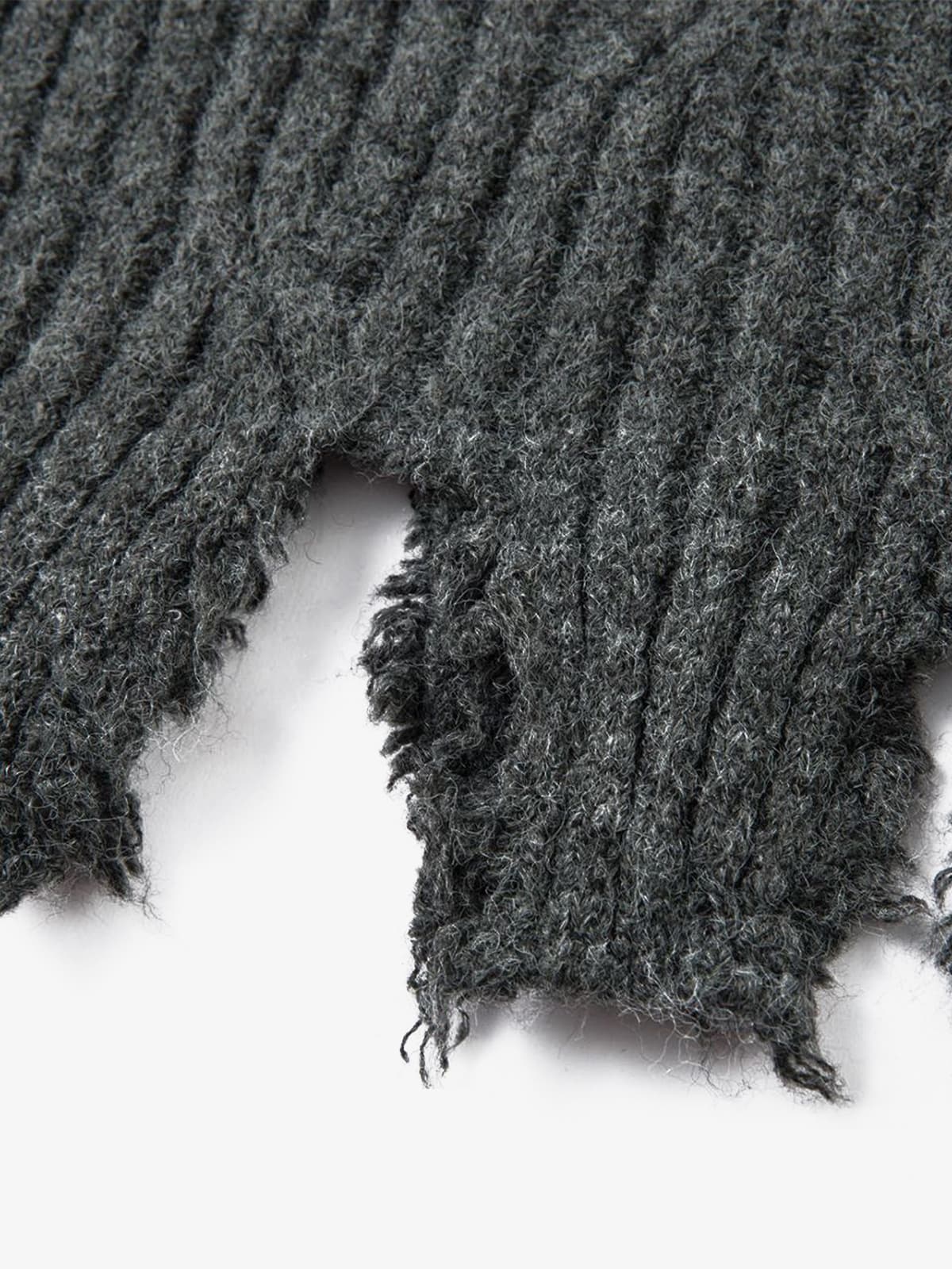 Distressed Ribbed Henley Sweater for Casual Elegance