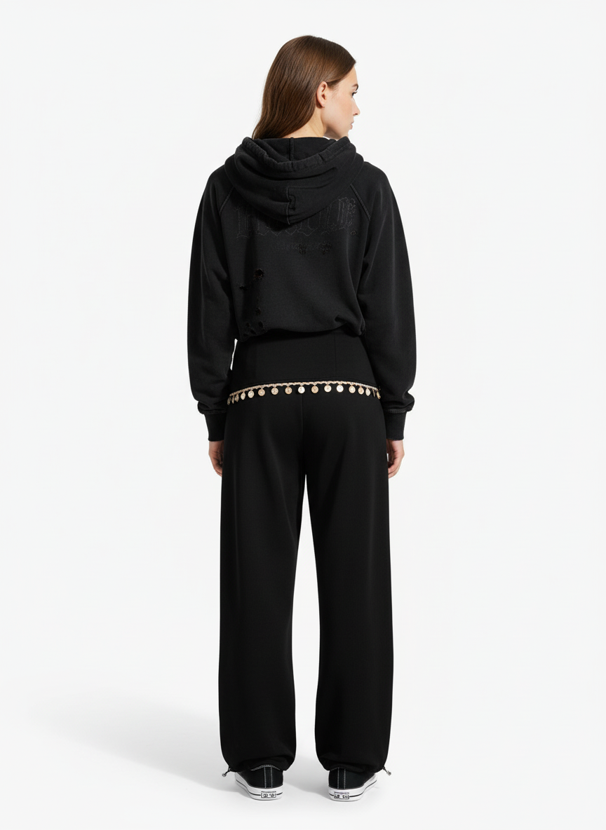 Street Detachable Flap Lace-up Jogger Pants