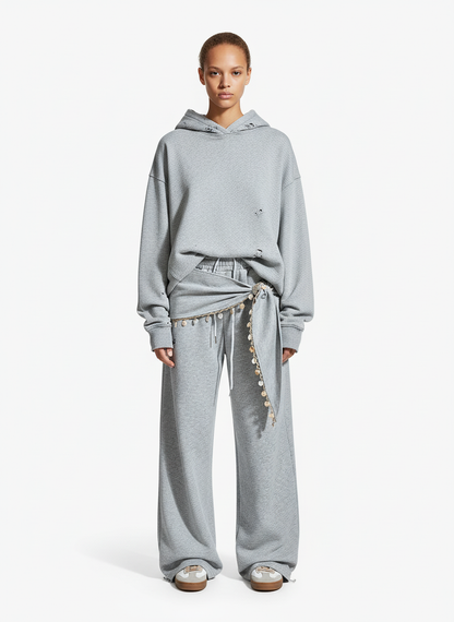 Street Detachable Flap Lace-up Jogger Pants