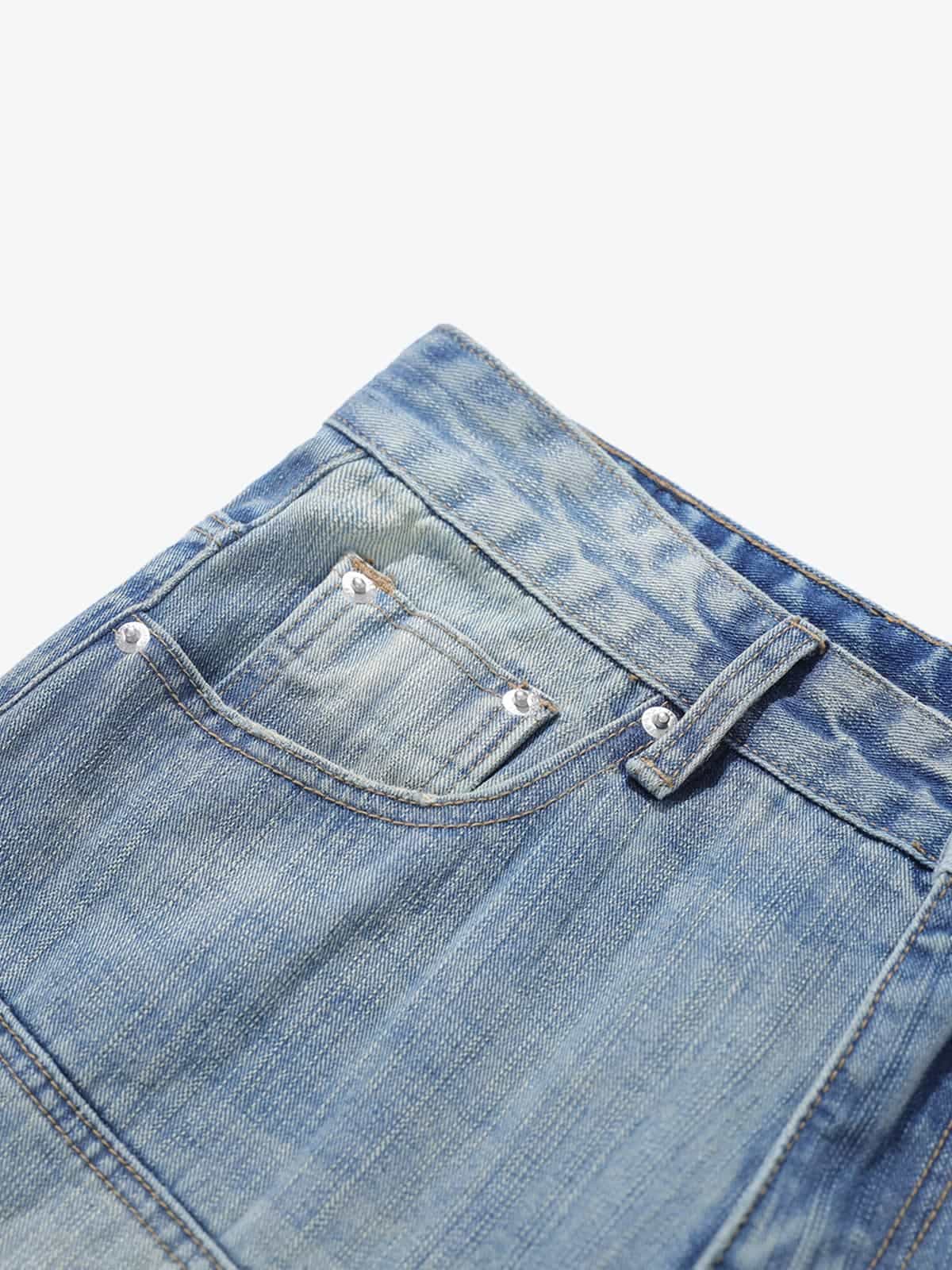 High-Waisted Wide-Leg Cargo Pants with Unique Pocket Design