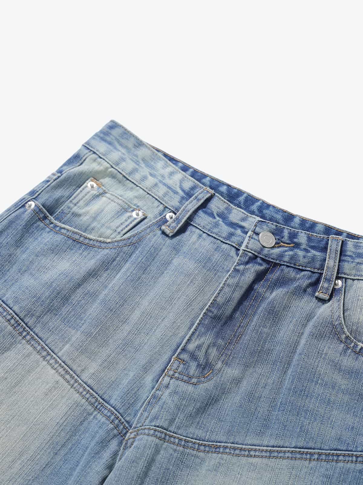 High-Waisted Wide-Leg Cargo Pants with Unique Pocket Design