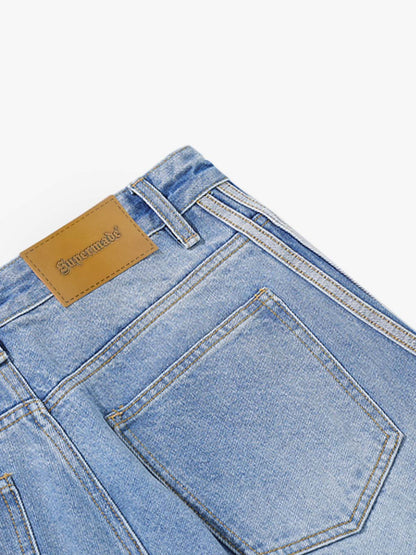 Washed Side Stripe Machete Jeans