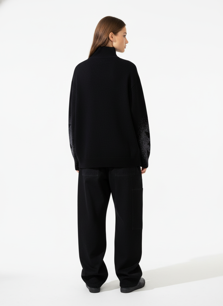 Street Spider And Butterfly Patterns Fluffy Zipper Sweater