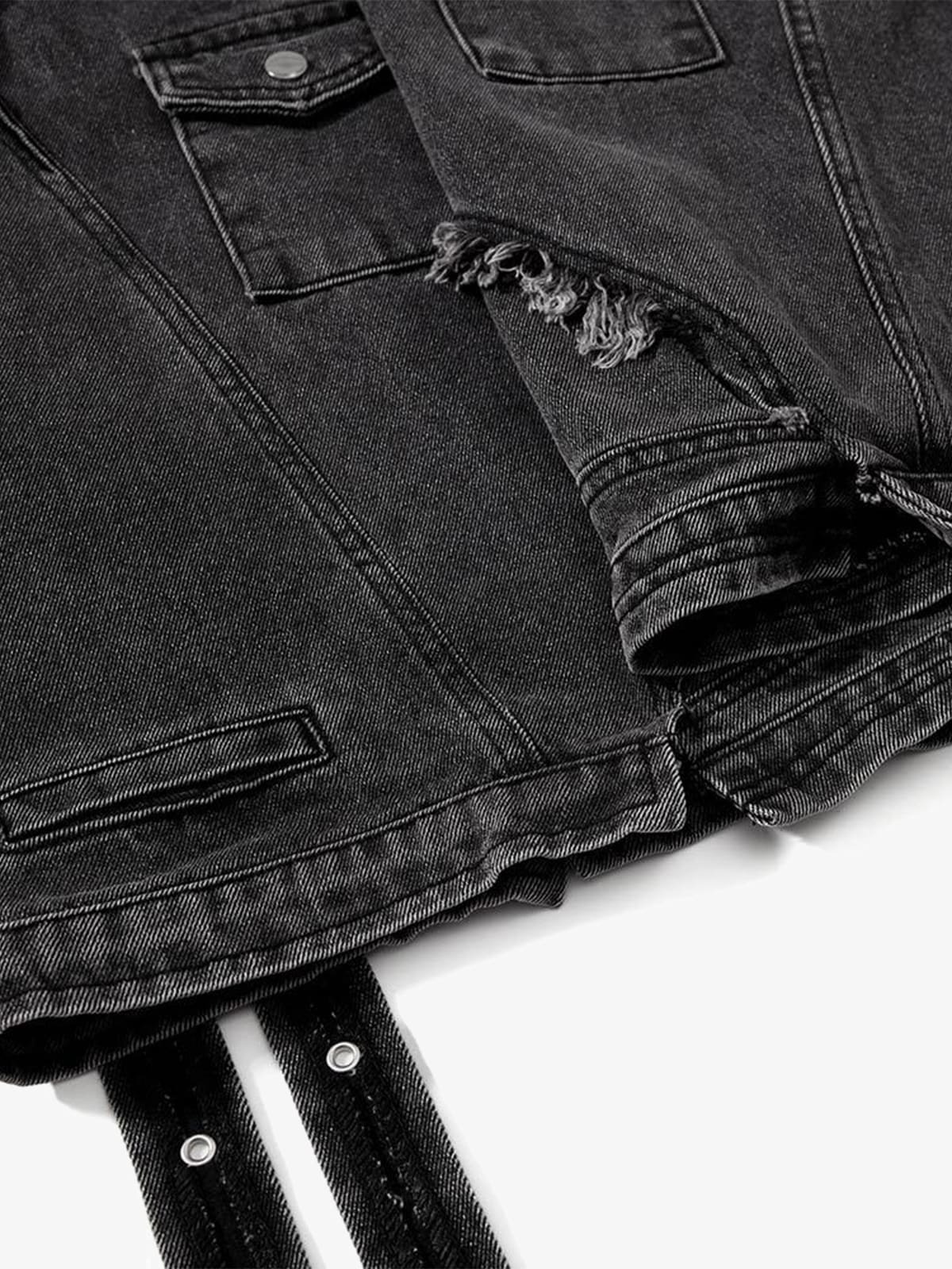 Oversized Vintage Cargo Pants with Multiple Pockets and Adjustable Straps