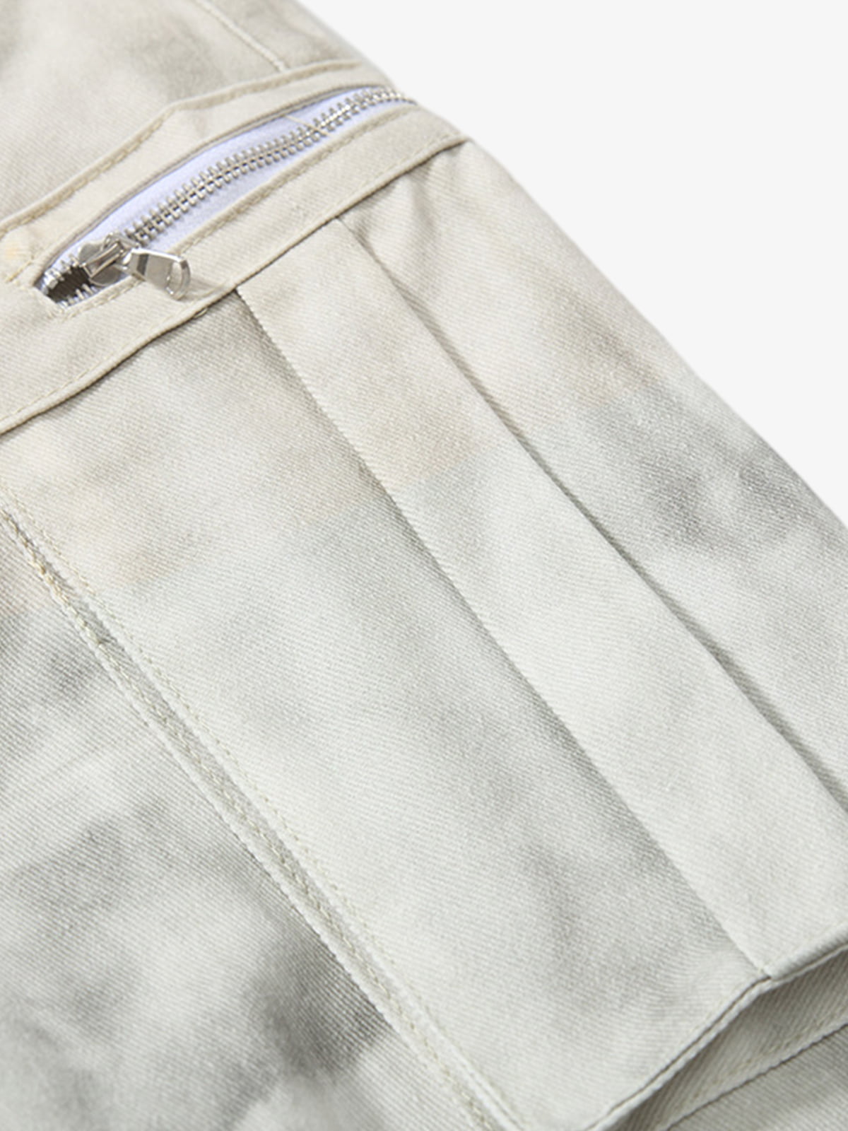 Stylish Wide-Leg Cargo Pants with Unique Embroidery and Zipper Accents