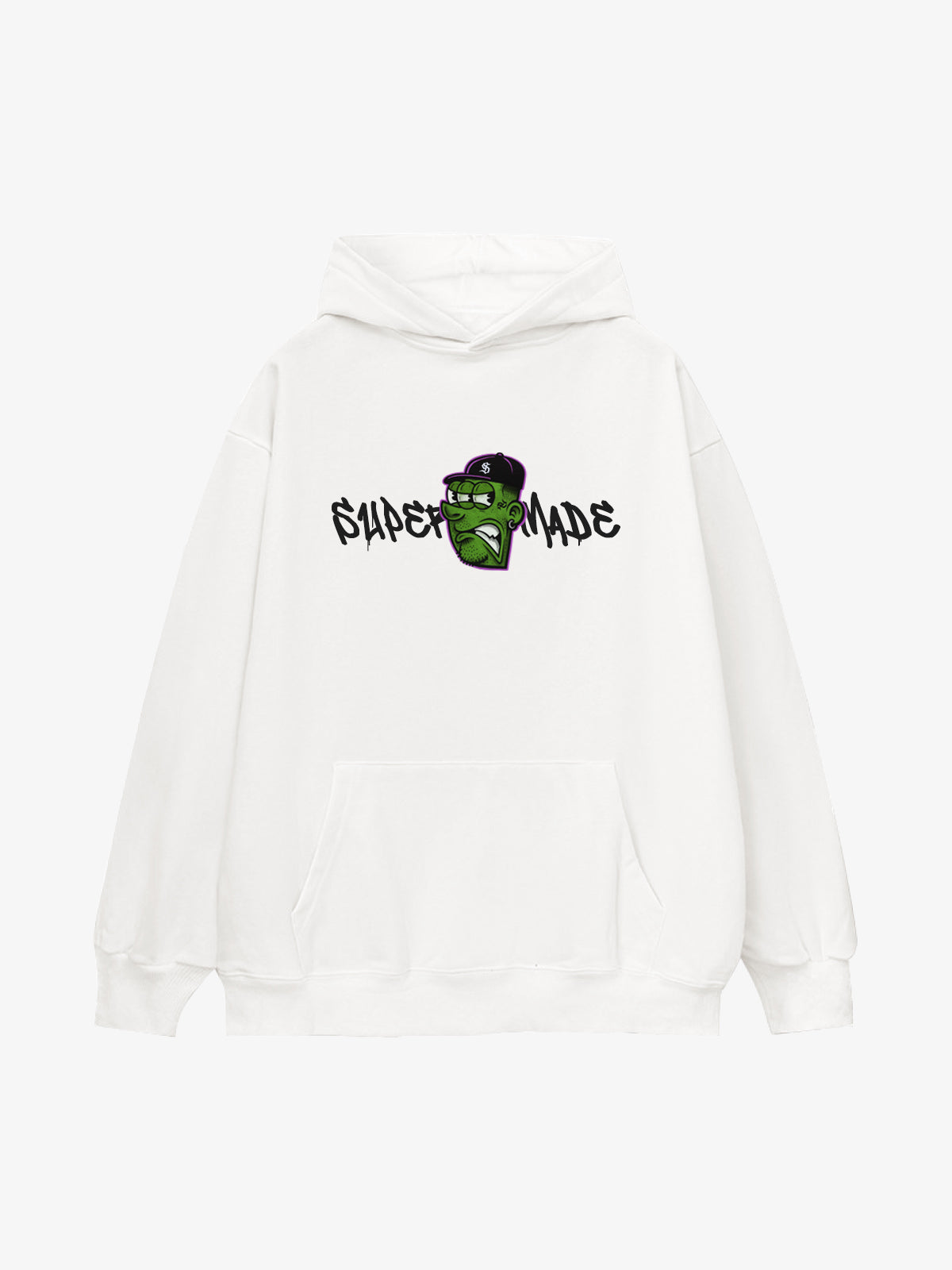 Original Fun Face Print Graphic Hoodie