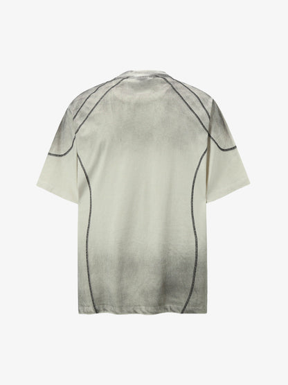 Distressed Digital Print Short-sleeved T-shirt
