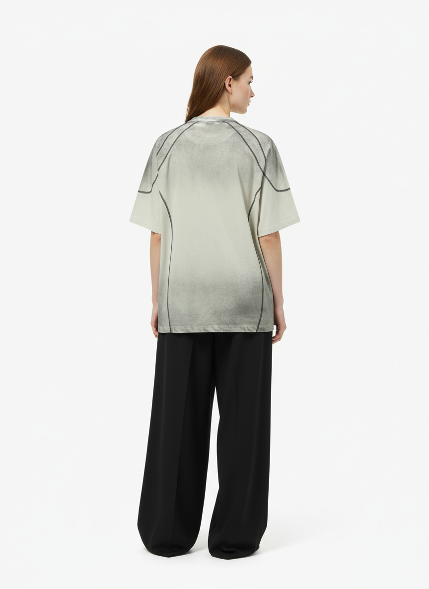 Suede 90 Digital Printed V-Neck Short Sleeve T-Shirt