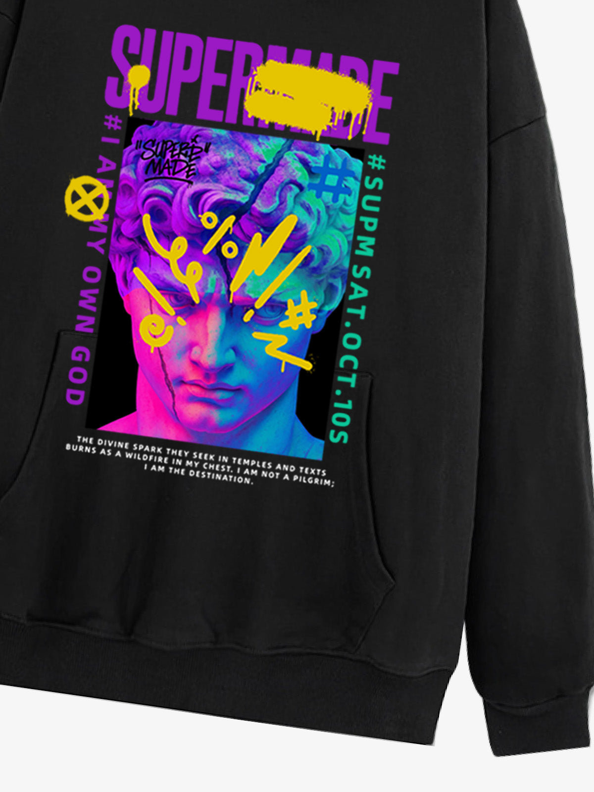 Thesupermade Cyberpunk Graffiti David Statue Hooded Sweatshirt