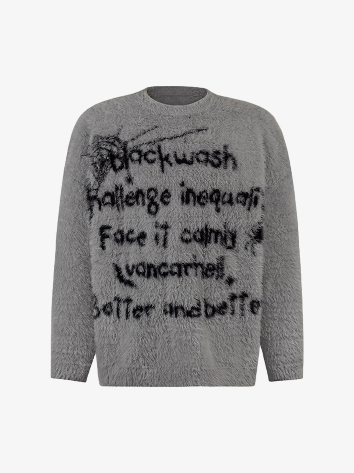 Retro Letter Jacquard Mink Sweater