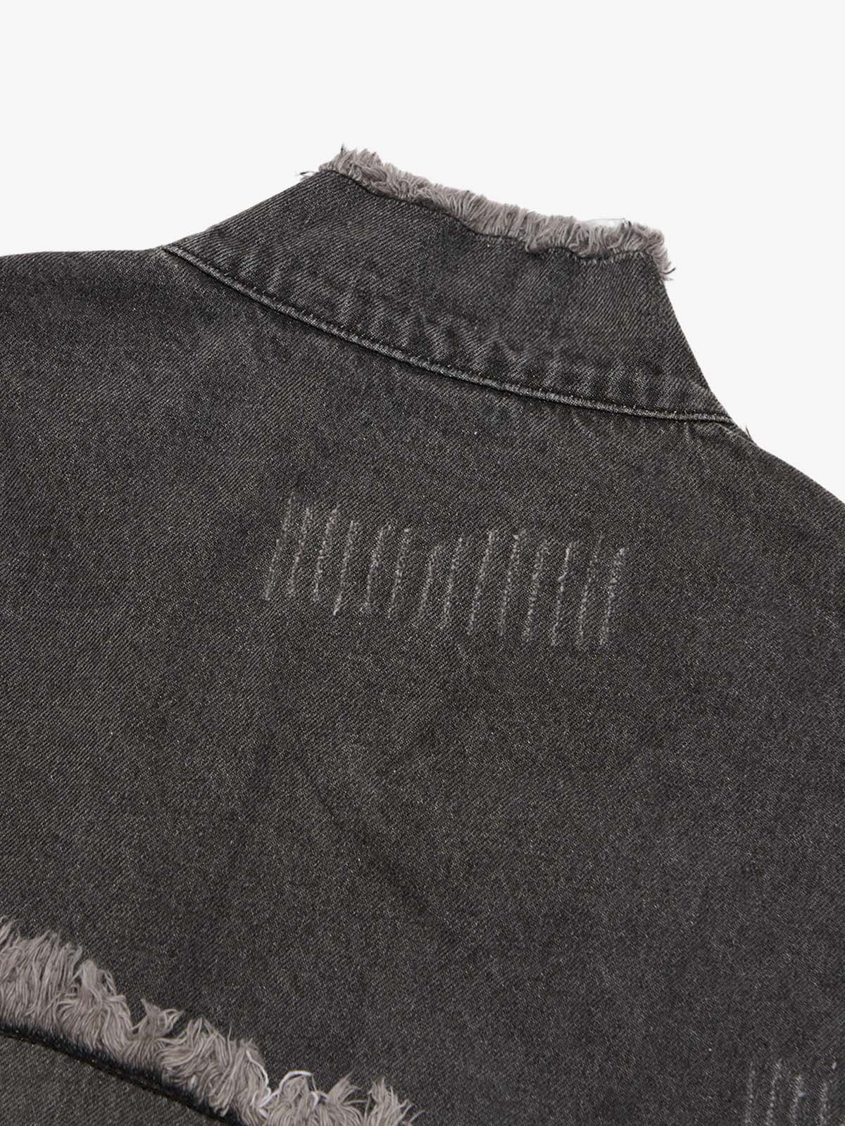 Thesupermade Appliqué Deconstructed Patchwork Distressed Raw-edge Denim Jacket