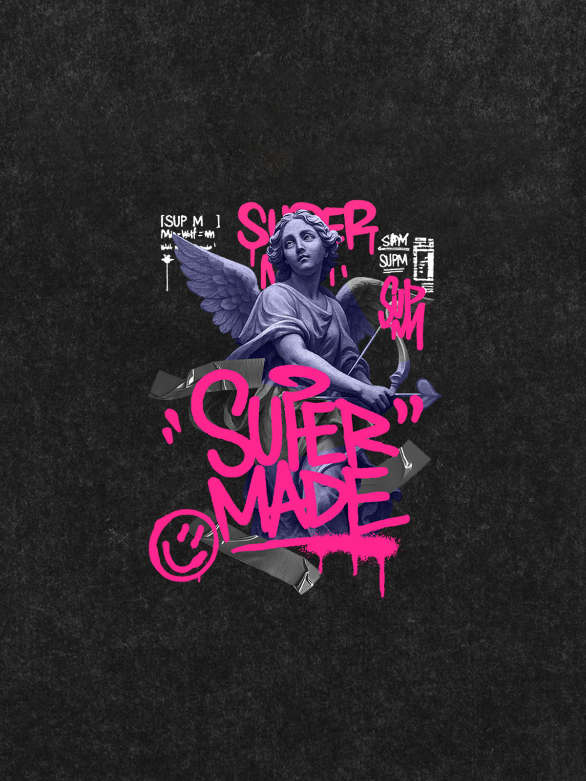 Street Lucky Angel graphic design T-shirt