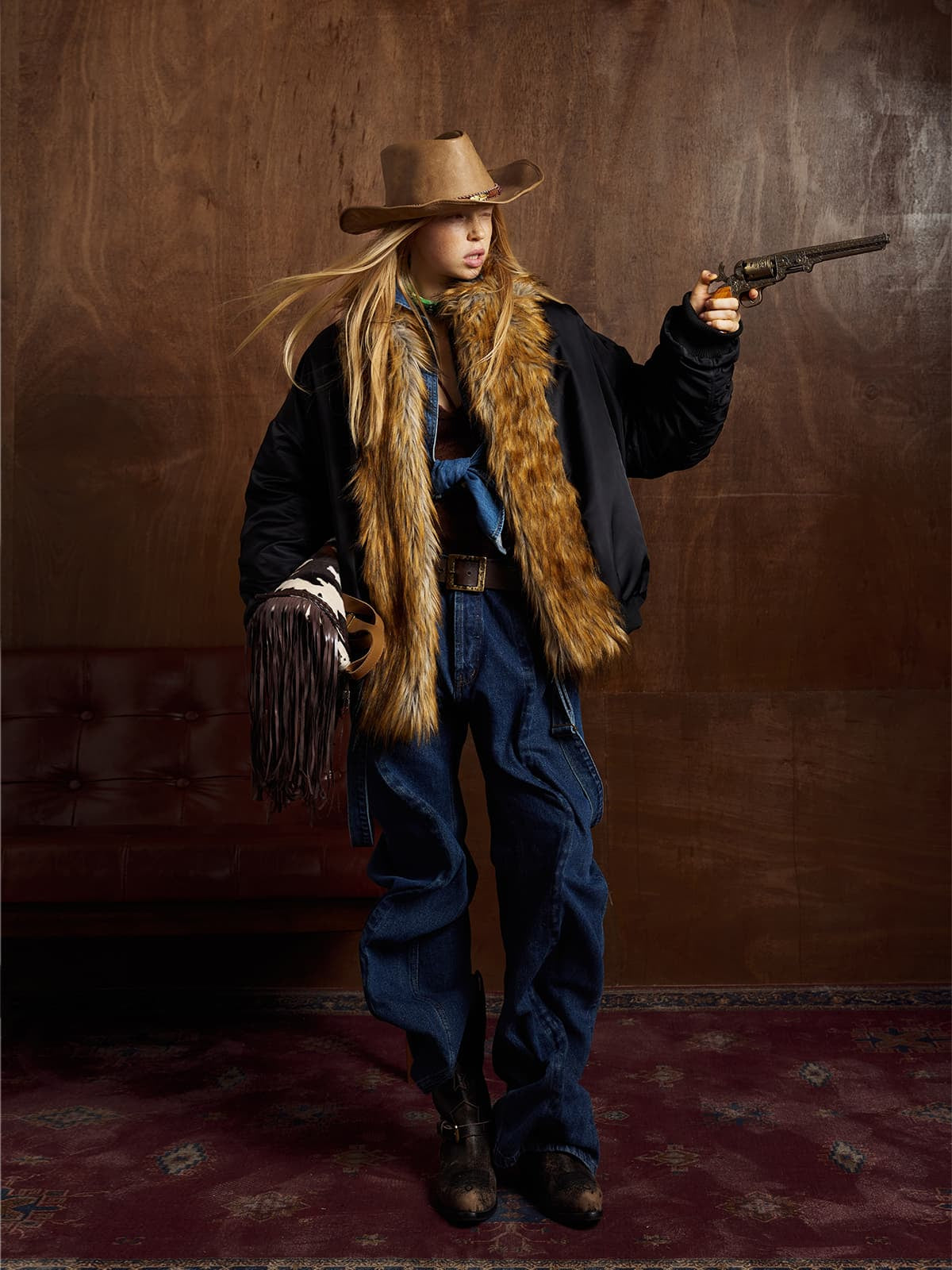 Winter-Ready Corduroy Jacket with Faux Fur Trim for Men