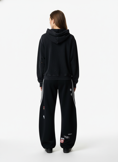 Street Patterned Striped Barrel Casual Pants