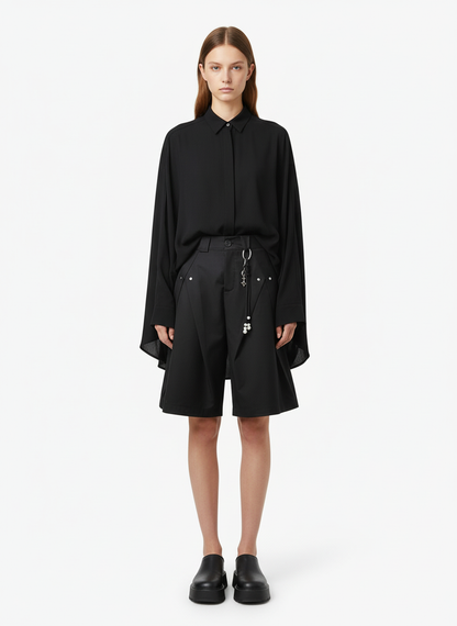 Vintage Deconstructed Pleated Shorts