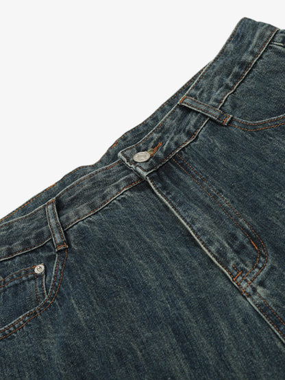 Deconstructed Multi-pocket Cargo Denim Jorts