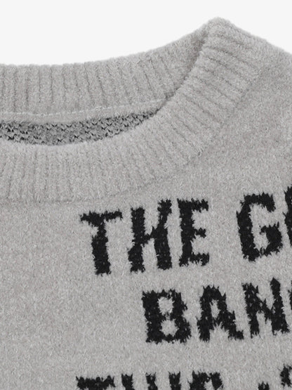 Embroidered Letter Knit Sweater