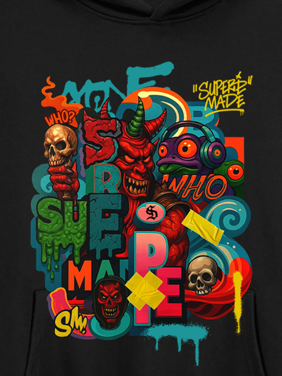 Thesupermade Devil Street Graffiti Carnival Hoodie