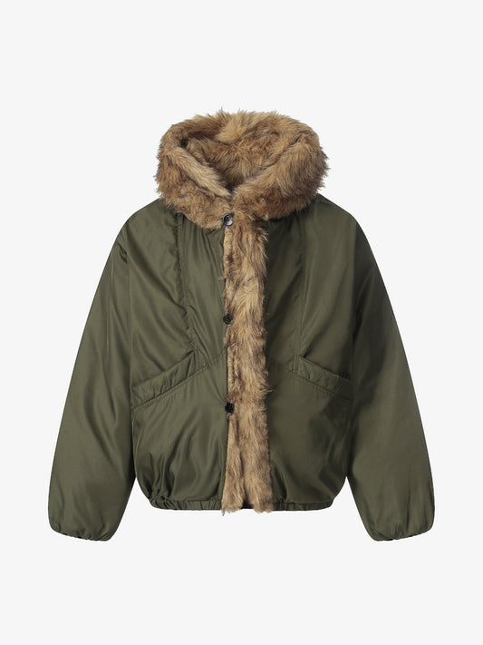 Winter Warmth Faux Fur Trimmed Bomber Jacket for Women