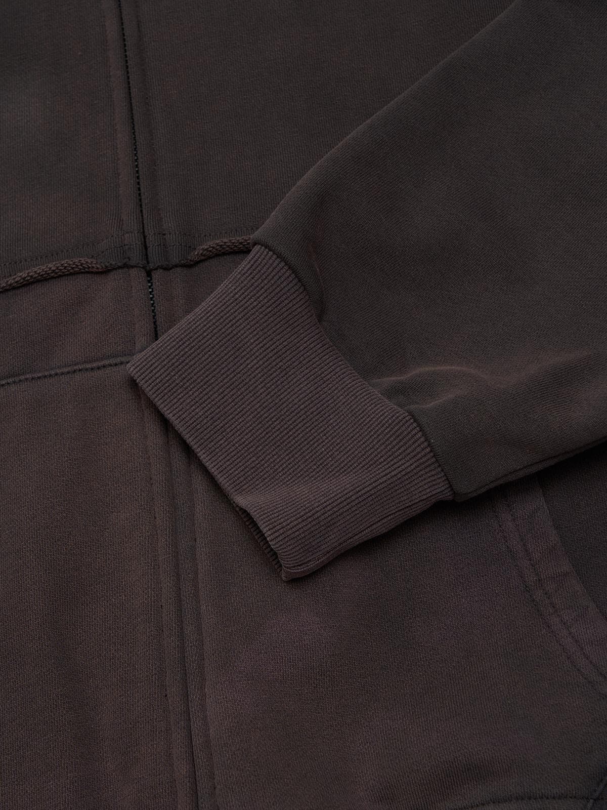 Thesupermade Washed and Ripped Skull Themed Hooded Cardigan Sweatshirt Set